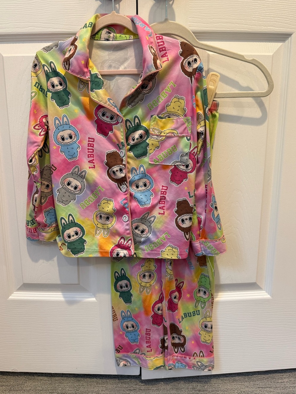 Girls Labubu 2 Piece Long Sleeve Pajama Set Sz 6